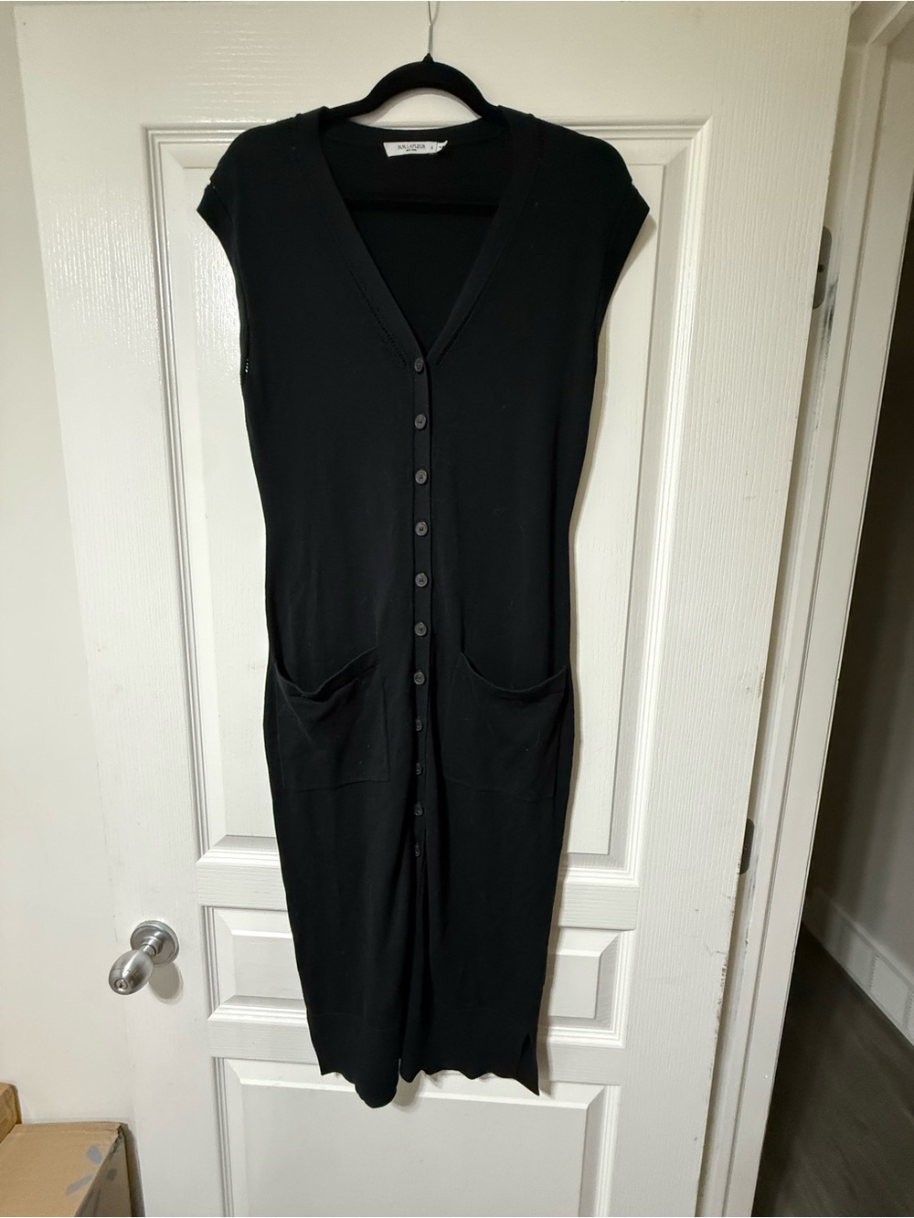 MM Lafleur Black Button-Front Midi Dress